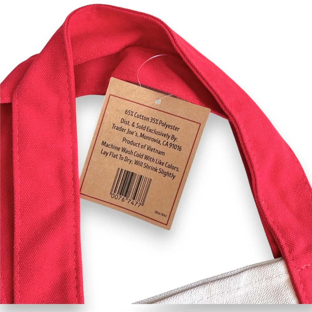 Trader Joe’s Mini Canvas Tote Bag – Red - Picture 3 of 3